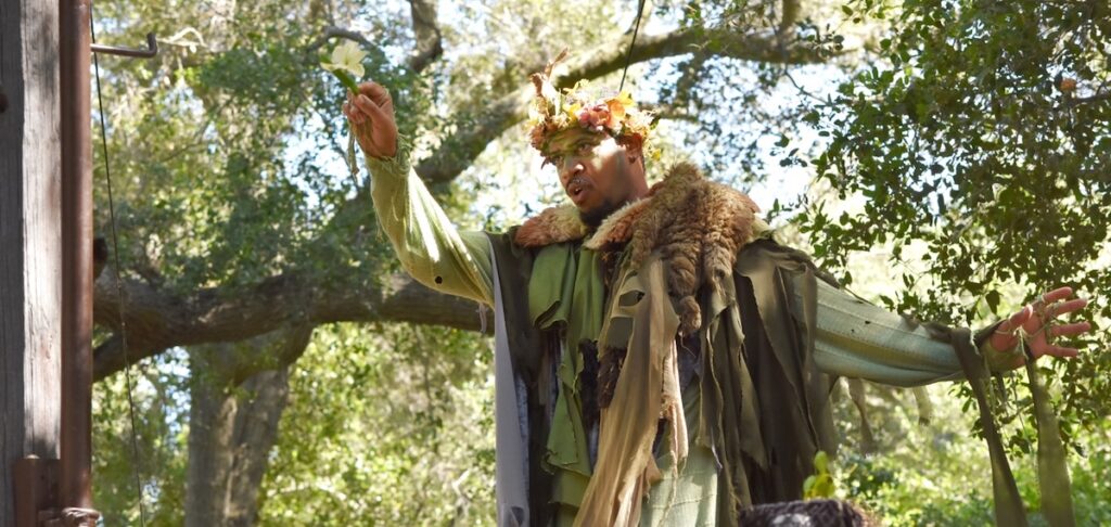 A Midsummer Night's Dream Oberon King Fairy at Theatricum Botanicum outdoor Shakespeare theater in Los Angeles.
