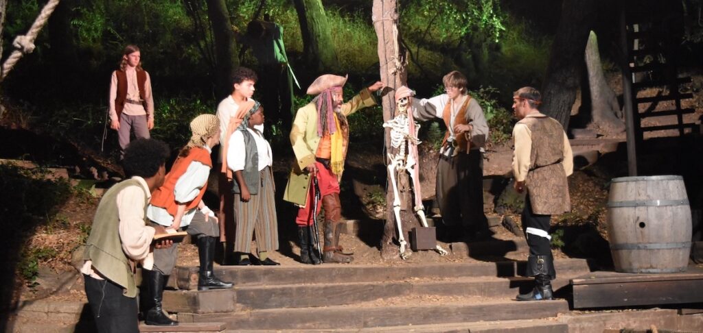 Cast of pirates at Theatricum Botanicum outdoor theater in Topanga Canyon for Treasure Island production